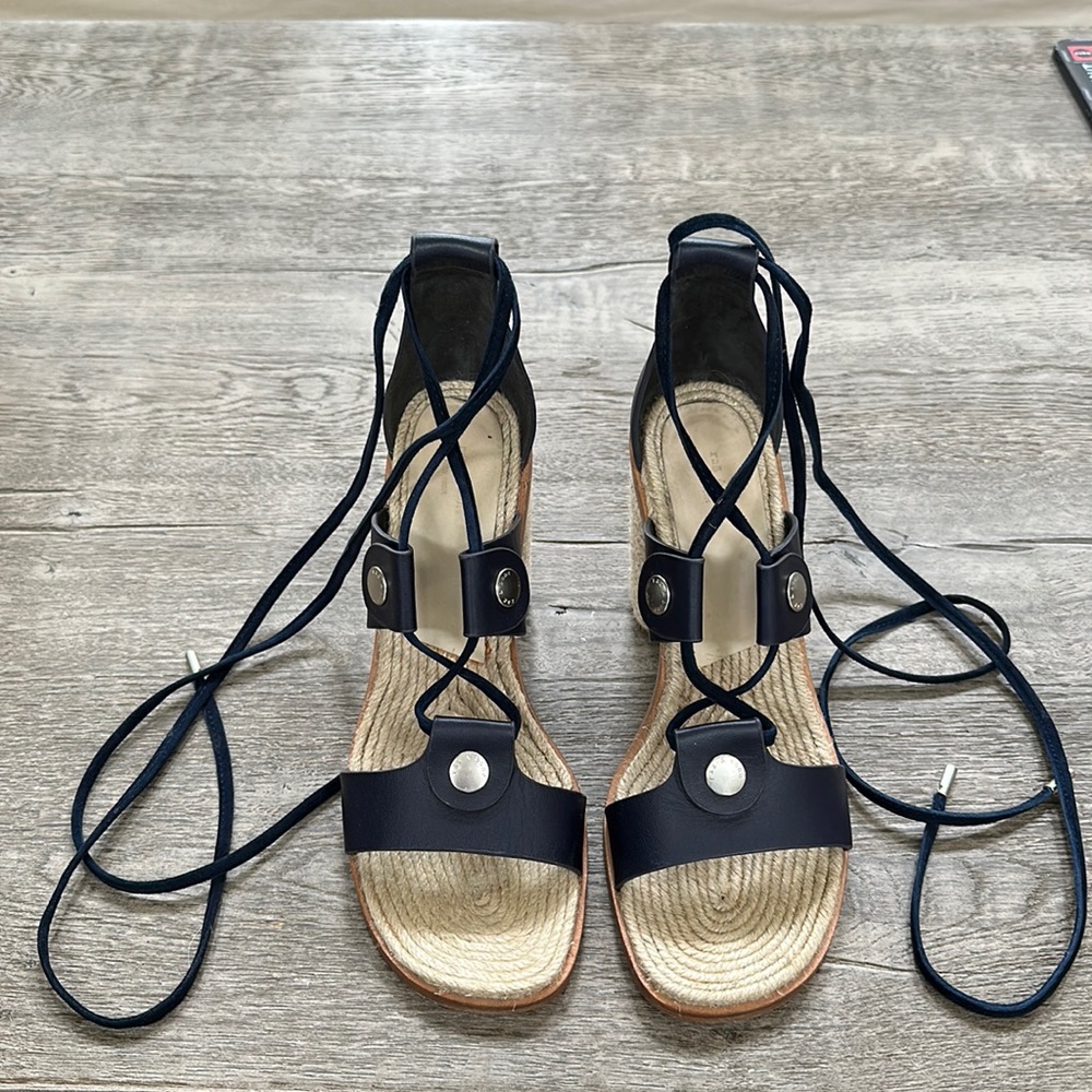 Rag and Bone Eden Raffia Lace up Heels
